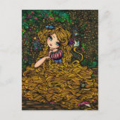 Rapunzel Storybook Princess Carte postale d'art or (Devant)