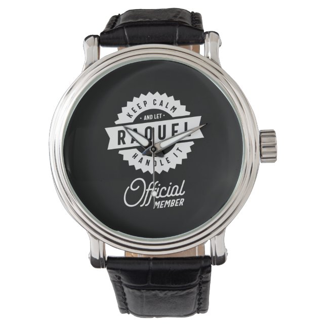 Raquel - Gepersonaliseerde naam Birthday Gift Horloge (Voorkant)