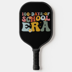 Raquette De Pickleball 100 jours d'école ère groovy enseignant enfants