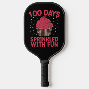 Raquette De Pickleball 100 jours parsemés de gâteau cupcake amusant fille