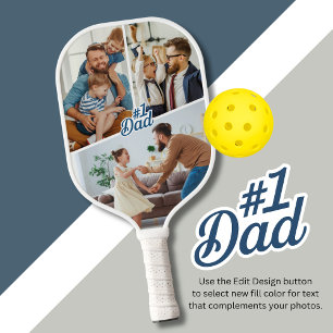 Raquette De Pickleball #1 Papa avec 3 photos double face
