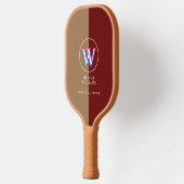 Raquette De Pickleball 2 Tons Brun Rouge Trois Couches Initiales (Gauche)