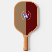 Raquette De Pickleball 2 Tons Brun Rouge Trois Couches Initiales (Verso)