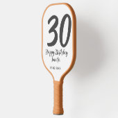 Raquette De Pickleball 30e anniversaire ajouter nom date année noir modèl (Gauche)
