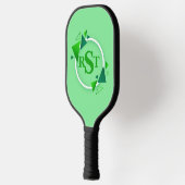 RAQUETTE DE PICKLEBALL 3 LETTRE MONOGRAPHIQUE INITIALE FEUILLE BLANCHE VE (Gauche)