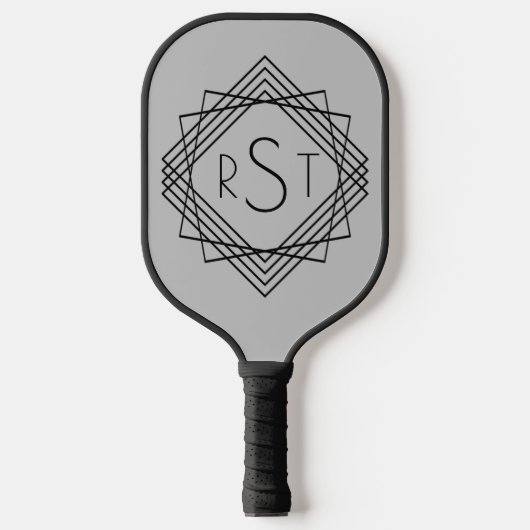 Raquette De Pickleball 3 Lettre monographique initiale Lignes géométrique (Recto)