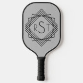 Raquette De Pickleball 3 Lettre monographique initiale Lignes géométrique (Verso)