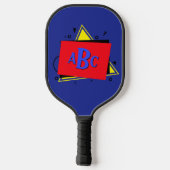 Raquette De Pickleball 3 Lettres initiales Monogrammes Couches géométriqu (Verso)