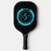 Raquette De Pickleball 3 Monogramme Initial Lettre Futuriste Tech Cercle (Verso)