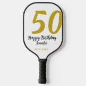 Raquette De Pickleball 50e anniversaire ajouter nom date année noire modè (Verso)
