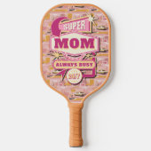 Raquette De Pickleball 70's Retro Vegas Style Super Maman toujours occupé (Recto)