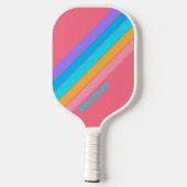 Raquette De Pickleball 80s Neon Sunrise rayé avec le nom (Verso)