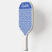 Raquette De Pickleball 90's theme blue checkered name monogram (Gauche)
