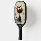 Raquette De Pickleball *~* 9 Whimsical Quirky Cat AP68 Floral (Gauche)