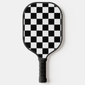 Raquette De Pickleball à damiers carré noir et blanc (Recto)