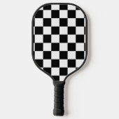 Raquette De Pickleball à damiers carré noir et blanc (Verso)