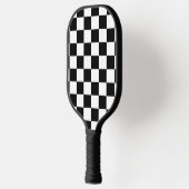 Raquette De Pickleball à damiers carré noir et blanc (Gauche)