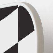 Raquette De Pickleball à damiers Monogramme noir et blanc (Détail gauche)