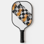 Raquette de Pickleball à Drapeau à Damier sur Mesu (Recto)