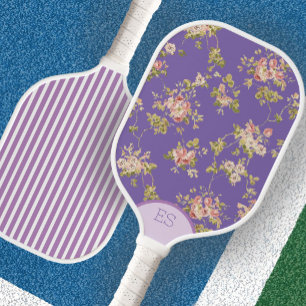 Raquette de pickleball à fleurs bleues mignonnes e