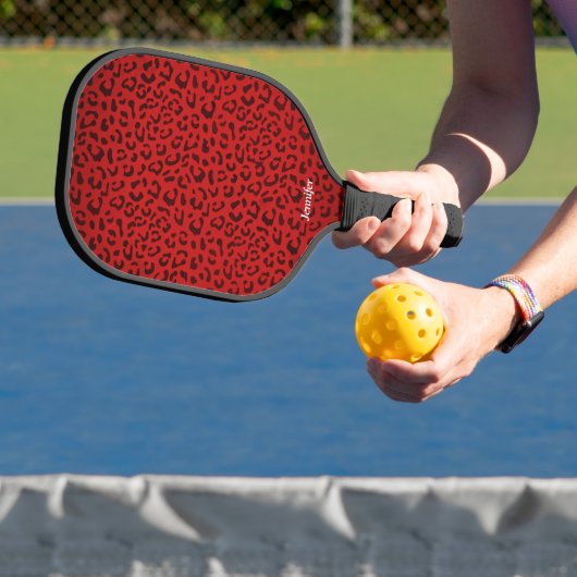 Raquette de Pickleball à Impression Léopard Rouge (Insitu)