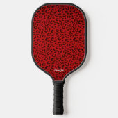 Raquette de Pickleball à Impression Léopard Rouge (Verso)