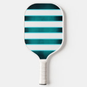 Raquette de pickleball à monogramme Aqua et Blanc (Verso)