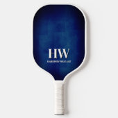 Raquette de Pickleball à Monogramme Bleu Marine et (Recto)