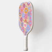 Raquette de pickleball à monogramme floral rétro  (Gauche)