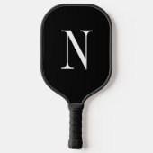 Raquette de Pickleball à monogramme noir et blanc (Verso)