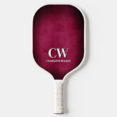 Raquette de pickleball à monogramme rose et blanc (Recto)
