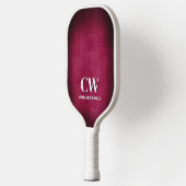 Raquette de pickleball à monogramme rose et blanc (Gauche)