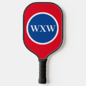 Raquette de Pickleball à monogramme rouge blanc bl (Verso)