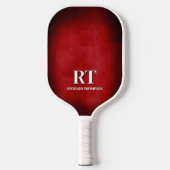 Raquette de pickleball à monogramme rouge et blanc (Recto)