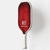 Raquette de pickleball à monogramme rouge et blanc (Gauche)