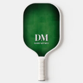 Raquette de Pickleball à monogramme vert et blanc (Recto)