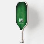 Raquette de Pickleball à monogramme vert et blanc (Gauche)
