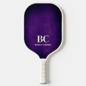 Raquette de pickleball à monogramme violet et blan (Recto)