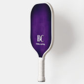 Raquette de pickleball à monogramme violet et blan (Gauche)