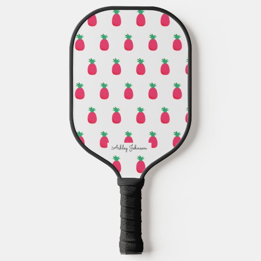 Raquette de Pickleball à motif de ananas blanc ros (Recto)