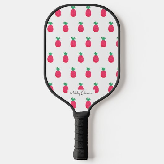 Raquette de Pickleball à motif de ananas blanc ros (Verso)