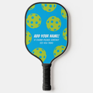 Raquette de Pickleball à Motif de Balle Verte Bleu