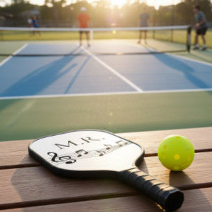 Raquette de Pickleball à Motif de Notes de Musique