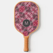 Raquette de pickleball à motif floral abstrait et  (Verso)