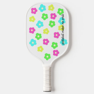 Raquette de pickleball à motif néon Daisy