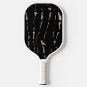 Raquette de pickleball à nom de script noir abstra (Verso)