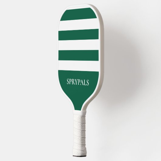 Raquette de Pickleball à raies vertes et blanches (Gauche)