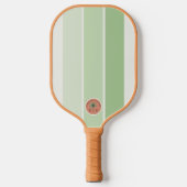 Raquette de Pickleball à rayures rétro vert menthe (Recto)