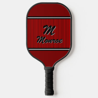 Raquette De Pickleball À rayures rouges avec monogramme