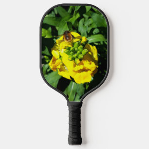 Raquette De Pickleball Abeille sur Fleurs Jaunes